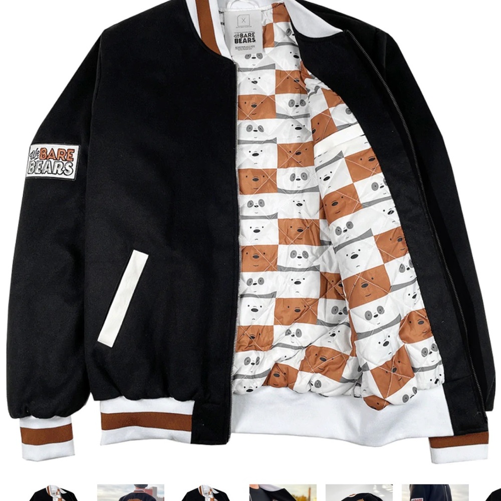 BRAND NEW We Bare Bears Varsity Jacket - Picture 3 of 3